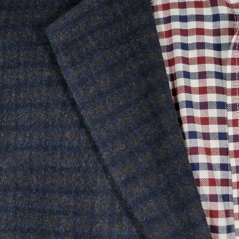 Nautica Men's‎ Flannel Sport Coat Blazer Two Button Brown Navy Plaid Size 46L